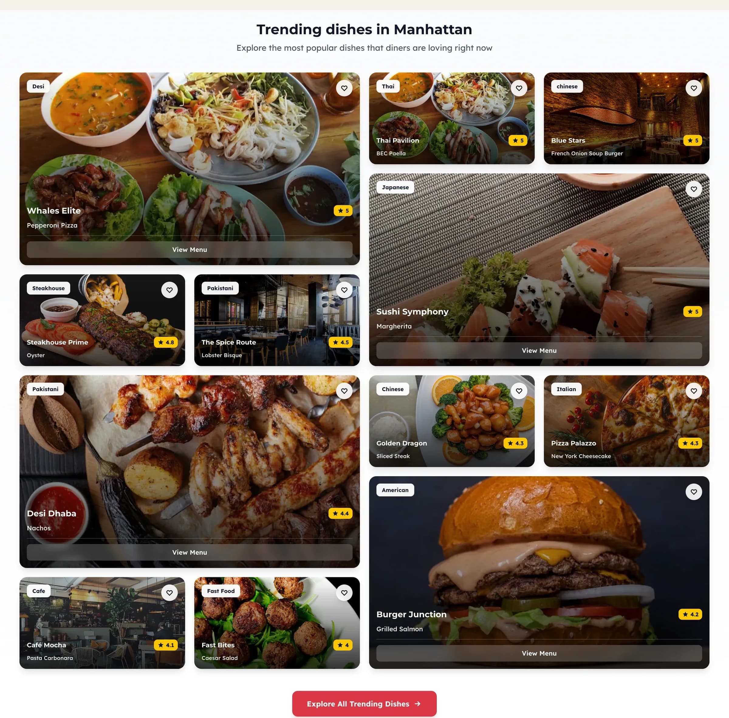 OpenDine trending dishes by cuisine with menus one tap away